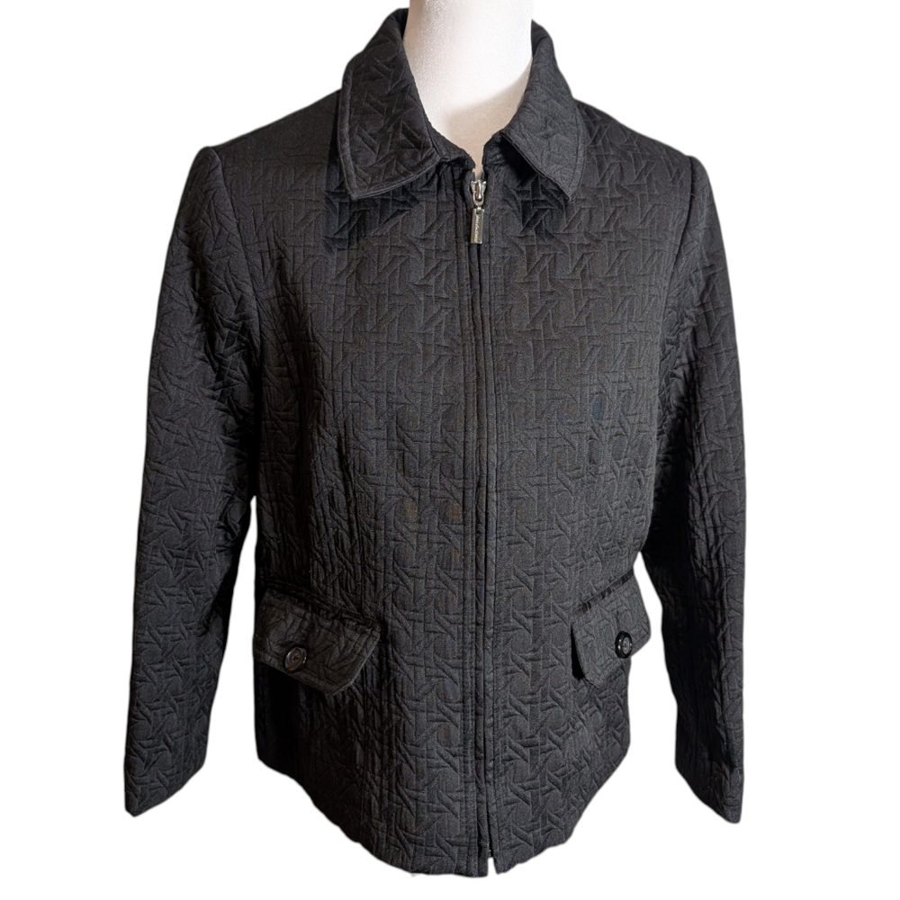 Weather Tamer‎ Black Lined Womens Quilted Jacket Size Large With Pockets